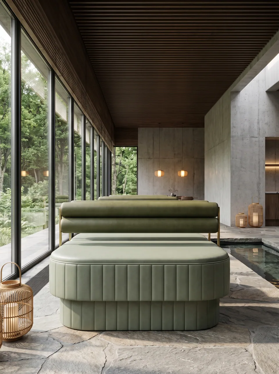 Twin-Bolster Island Settee